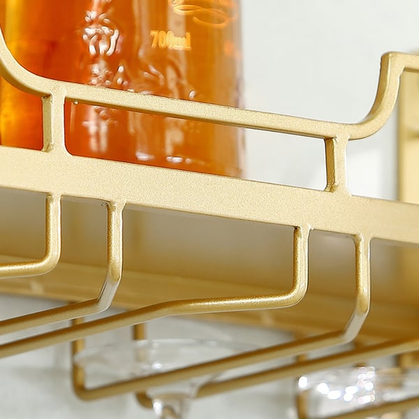 Modern Wall Mounted Wine Rack Glass Rack in Gold