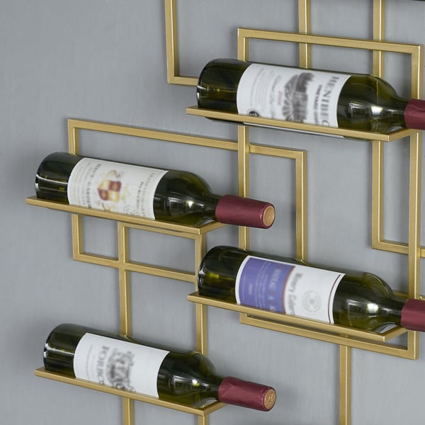 10-Bottle Modern Geometric Wall Mounted Wine Rack