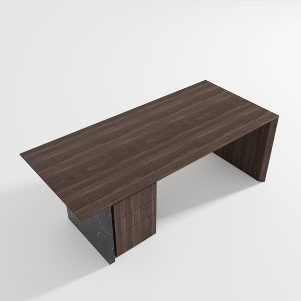  71.7" Modern Wooden Desk White Home Office Desk with Filing Cabinet