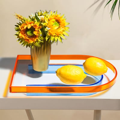 Modern Clear Acrylic Serving Tray Novelty Decorative Tray