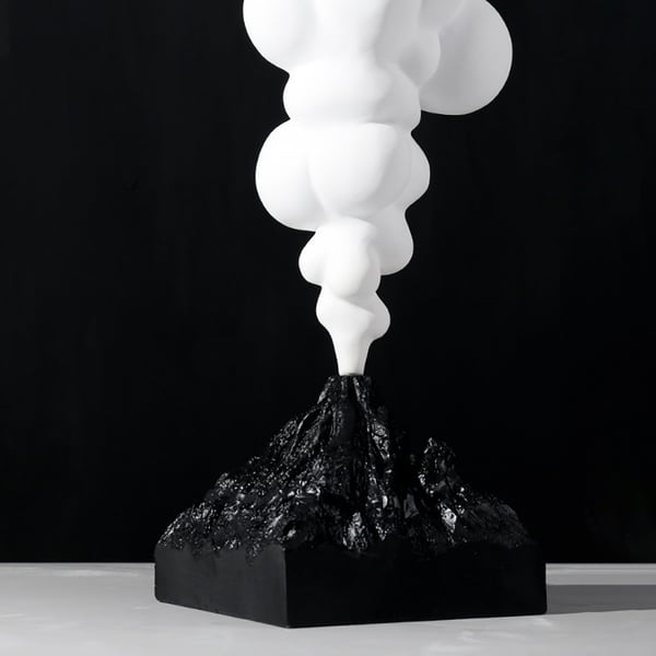 14" Resin Volcanic Eruption Statue Volcano Model Figurine Home Abstract Sculpture Art
