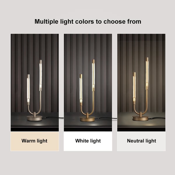Gold Candle-Stick Table Lamp Built-in LED Modern Portable Desk Lamp