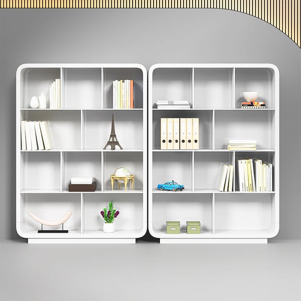 Chicent 78.7" Modern White Bookshelf 4-Tier Standard Bookcase with Rich Storage